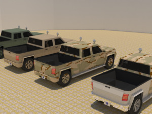 4 door 4x4 military truck 3D Модель