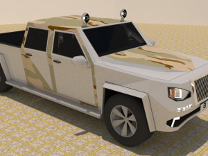 4 door 4x4 military truck 3D Модель