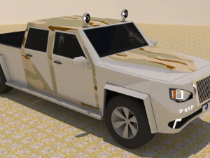 4 door 4x4 military truck 3D Model