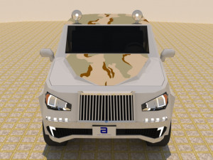 4 door 4x4 military truck 3D Модель