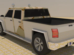 4 door 4x4 military truck 3D Model