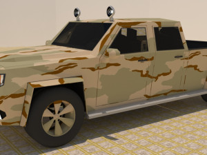 4 door 4x4 military truck 3D Модель