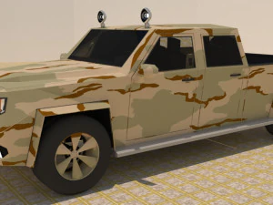 4 door 4x4 military truck 3D Model