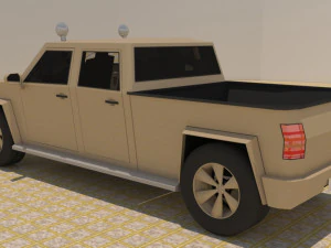 4 door 4x4 military truck 3D Model