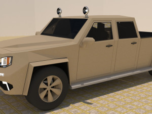 4 door 4x4 military truck 3D Модель
