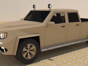 4 door 4x4 military truck 3D Model