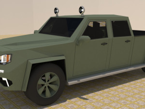 4 door 4x4 military truck 3D Модель