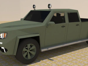 4 door 4x4 military truck 3D Model