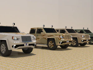 4 door 4x4 military truck 3D Model