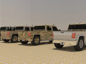 4 door 4x4 military truck 3D Model