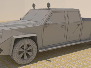 4 door 4x4 military truck 3D Model