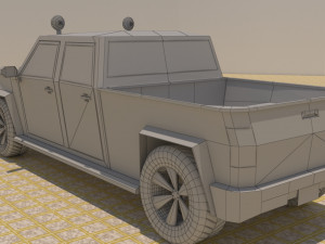 4 door 4x4 military truck 3D Модель