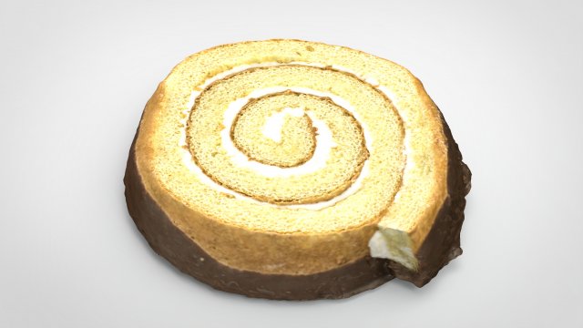 roll cake Modello 3D .c4d .max .obj .3ds .fbx .stl .blend
