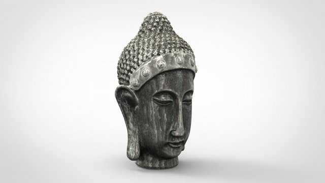 buddha head 3Dモデル .c4d .max .obj .3ds .fbx .stl .blend 