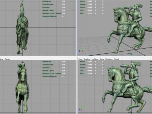 equestrian statue Model 3D