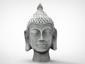 silver buddha head 3D Model