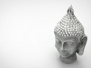 silver buddha head Model 3D