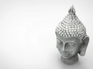 cabe&ccedil;a de buda prateada Modelo 3D