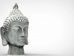 cabe&ccedil;a de buda prateada Modelo 3D