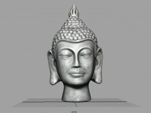 cabe&ccedil;a de buda prateada Modelo 3D