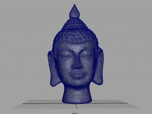 cabe&ccedil;a de buda prateada Modelo 3D