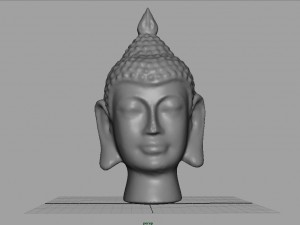 silver buddha head Model 3D
