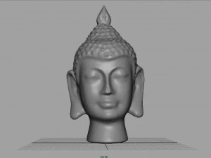 cabe&ccedil;a de buda prateada Modelo 3D