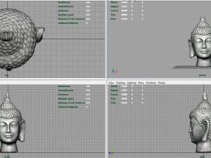 cabe&ccedil;a de buda prateada Modelo 3D