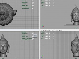 silver buddha head Model 3D