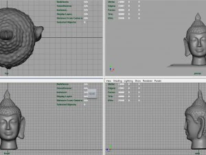 cabe&ccedil;a de buda prateada Modelo 3D