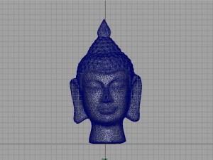 silver buddha head Model 3D