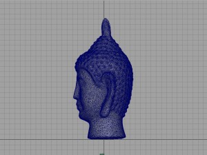 silver buddha head Model 3D