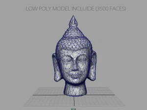 cabe&ccedil;a de buda prateada Modelo 3D