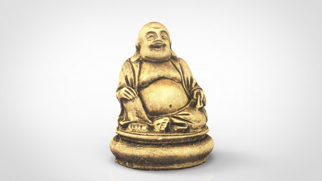 gold happy buddha 3D Model .c4d .max .obj .3ds .fbx .stl .blend 