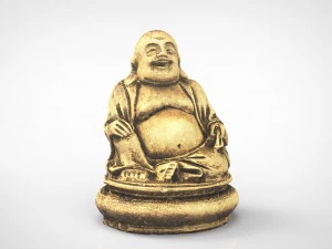 złoty szczęśliwy budda Model 3D