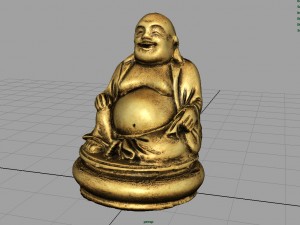 gold happy buddha 3D Model