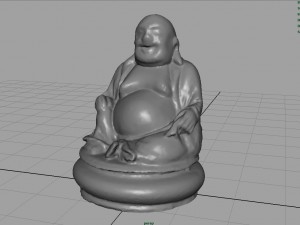gold happy buddha 3D Model