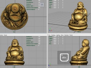 gold happy buddha 3D Model