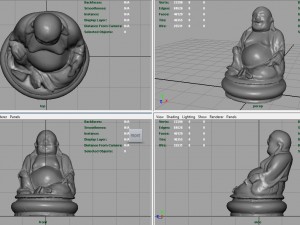 gold happy buddha 3D Model
