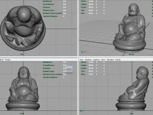 gold happy buddha 3D Model