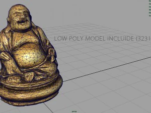 gold happy buddha 3D Model