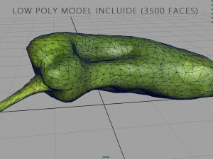 यथार्थवादी काली मिर्च 3D मॉडल