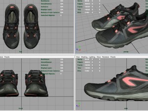 female sport sneakers 3D Model
