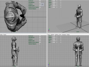 knight statue 3D 模型