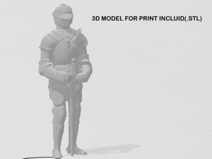 knight statue 3D 模型