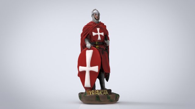 templar knight 3D Модель .c4d .max .obj .3ds .fbx .stl .blend 