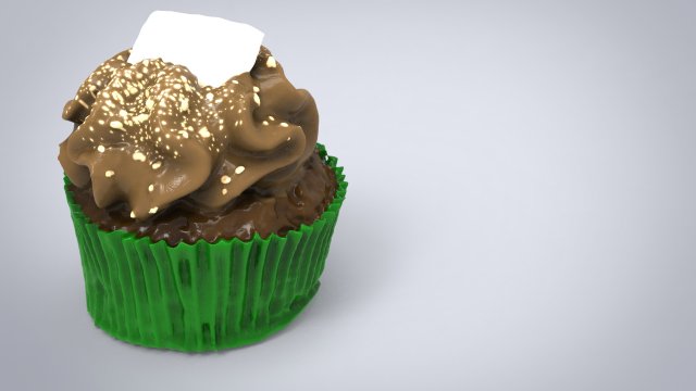 chocolate cupcake 3D Model .c4d .max .obj .3ds .fbx .stl .blend 