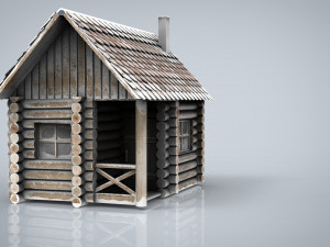 winter cabin Model 3D
