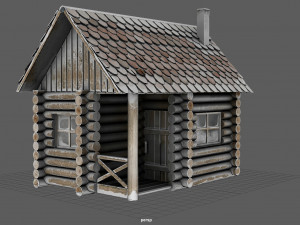 winter cabin Model 3D