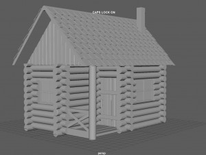 winter cabin Model 3D